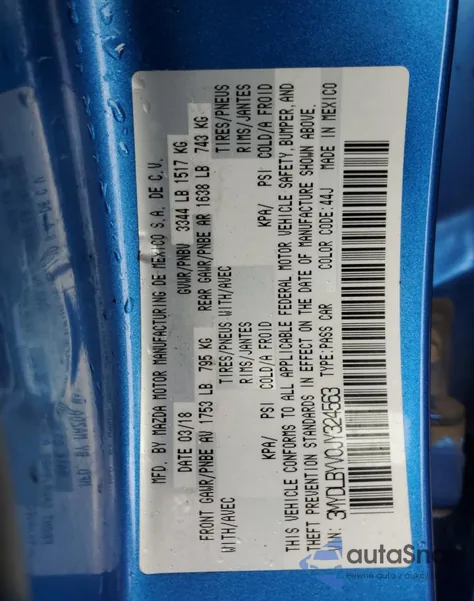 2018 Toyota Yaris Ia из США, поврежденный, VIN 3MYDLBYV0JY324563